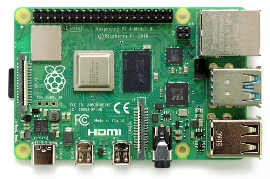 Микрокомпьютер Raspberry Pi 4 Model B, Broadcom BCM2711 1.5 ГГц, 1Gb LP-DDR4, GLAN, WiFi, BT, 2xUSB 2.0, 2xUSB 3.0, microHDMI (RA544)