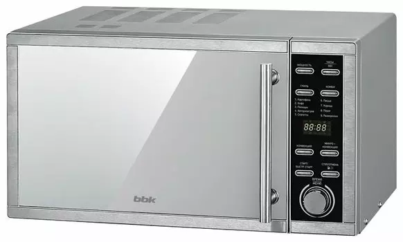 Микроволновая печь BBK 25MWC-990T/S-M 25л, 900Вт, гриль, серебристый (25MWC-990T/S-M)