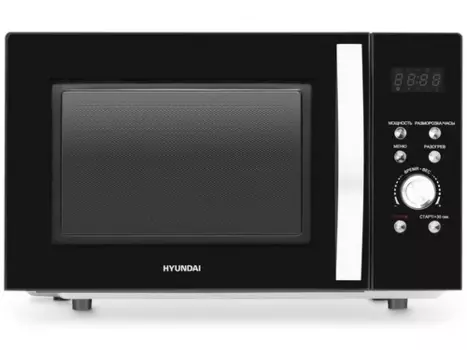 Микроволновая печь Hyundai HYM-D2078 23 л, 800 Вт, черный/серебристый (HYM-D2078)
