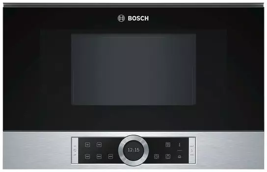 Микроволновая печь встраиваемая Bosch Serie 8 BFR634GS1 21 л, 900 Вт, серебристый (BFR634GS1)
