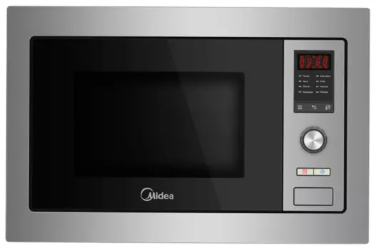 Микроволновая печь встраиваемая Midea AG925BVW 25л, 900Вт, гриль, нержавеющая сталь/черный (AG925BVW)