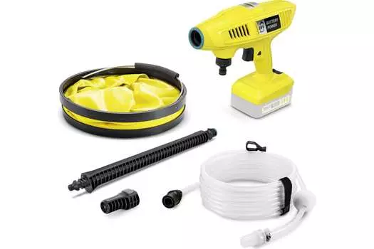 Минимойка KARCHER KHB 4-18 Plus, аккумуляторная, 21 бар, 170 л/ч, корпус насоса - пластик, бак для воды, забор воды из емкости, 1.3кг без акб и зу (1.328-220.0)