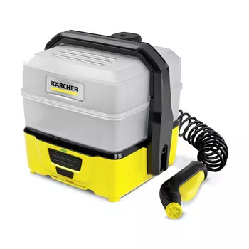 Минимойка KARCHER OC 3 Plus, аккумуляторная, 5 бар, 120 л/ч, шланг 2.8м, корпус насоса - пластик, забор воды из емкости, 2.29кг (1.680-030.0)