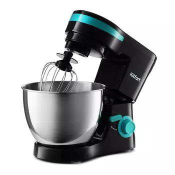 Миксер планетарный Kitfort КТ-3044-4 1 кВт, черный/бирюзовый