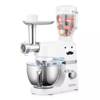 Миксер планетарный Kitfort КТ-3423-1 1 кВт, белый (КТ-3423-1)