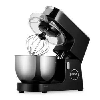Миксер планетарный Kitfort KT-3436-1 1.4 кВт, черный/серебристый (KT-3436-1)
