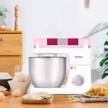 Миксер планетарный Kitfort KT-3439 1.3 кВт, белый/розовый (KT-3439)