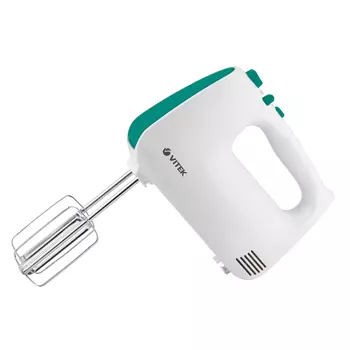 Миксер ручной VITEK VT-1490 600 Вт, белый/зеленый (VT-1490)