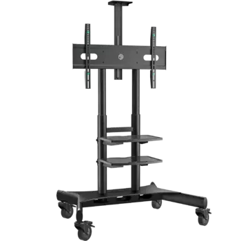 Мобильная стойка напольная для телевизоров ONKRON TS1881, 50"-86", VESA 200x200мм-800x500мм, до 90.9 кг, черный (TS1881-B)
