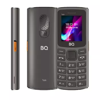 Мобильный телефон BQ 1862 Talk, 1.77" 160x128 TFT, 64Mb RAM, 64Mb, BT, 2-Sim, 600 мА·ч, micro-USB, серый