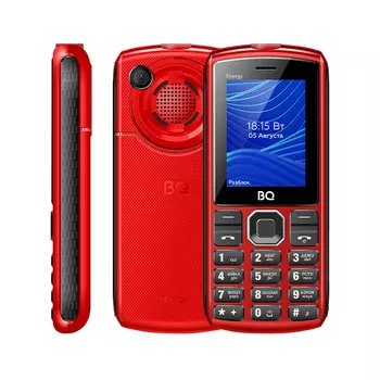 Мобильный телефон BQ 2452 Energy, 2.4" 320x240 TN, 32Mb RAM, 32Mb, BT, 1xCam, 2-Sim, 4000 мА·ч, micro-USB, красный/черный