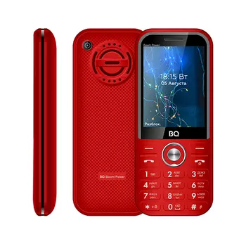 Мобильный телефон BQ 2826 Boom Power, 2.8" 320x240, 32Mb RAM, 32Mb, BT, 1xCam, 2-Sim, 3700 мА·ч, micro-USB, красный