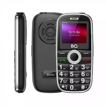 Мобильный телефон BQ Blues, 1.8" 128x160 TFT, 32Mb RAM, 32Mb, BT, 1xCam, 2-Sim, 1500 мА·ч, micro-USB, черный (1867)