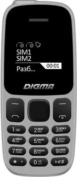 Мобильный телефон DIGMA Linx A106, 1.44" 68x98 TFT, 2-Sim, 600 мА·ч, micro-USB, серый (LT1065PM)
