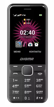 Мобильный телефон DIGMA A241 Linx, 2.44" 240x320 TFT, 32Mb RAM, 2-Sim, 800 мА·ч, micro-USB, черный (LT2066PM)