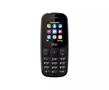Мобильный телефон INOI 101, 1.8" 160x128 TFT, 32Mb, BT, 1-Sim, 600 мА·ч, черный (4660042752464)