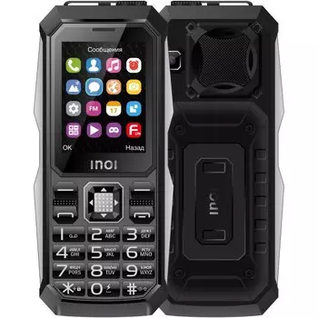 Мобильный телефон INOI 246Z, 2.4" 320x240 TFT, Spreadtrum SC6531E, 32Mb RAM, 32Mb, BT, 1xCam, 3-Sim, 4750 мА·ч, черный/серебристый