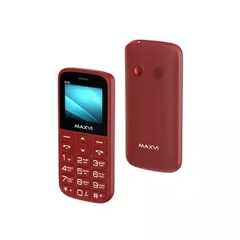 Мобильный телефон MAXVI B100, 1.77" 160x128 QVGA, 32Mb RAM, 32Mb, BT, 2-Sim, 600mAh, micro-USB, красный