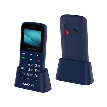 Мобильный телефон MAXVI B100ds, 1.77" 160x128 QQVGA, 32Mb RAM, 32Mb, BT, 2-Sim, 1000mAh, micro-USB, синий