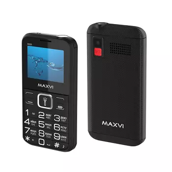 Мобильный телефон MAXVI B200, 2" 160x128 TFT, MediaTek MT6261D, 32Mb RAM, 32Mb, BT, 2-Sim, 1400mAh, micro-USB, черный (B200 black)