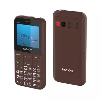 Мобильный телефон MAXVI B231, 2.31" 320x240 TFT, MediaTek MTK6261D, 32Mb RAM, 32Mb, BT, 1xCam, 2-Sim, 1400mAh, micro-USB, коричневый