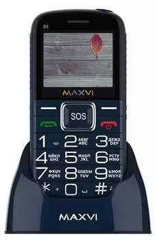 Мобильный телефон Maxvi B5 2", 220x176 TN, 32.8Mb RAM, 32.8Mb, BT Cam, 2-Sim, 1600mAh, micro-USB, синий