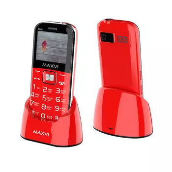 Мобильный телефон MAXVI B6ds, 2.2" 220x176 TFT, Spreadtrum SC6533G, 32Mb RAM, 32Mb, 1xCam, 2-Sim, 1400mAh, micro-USB, красный (B6ds red)