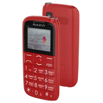 Мобильный телефон Maxvi B7 1.77", 160x128 TN, Spreadtrum SC6531E, 32.8Mb RAM, 32.8Mb, BT Cam, 2-Sim, 800mAh, красный