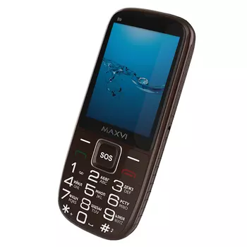 Мобильный телефон MAXVI B9, 2.8" 320x240 TFT, Spreadtrum SC6531Е, 32 МБ RAM, 32 МБ, BT, 1xCam, 2-Sim, 2000mAh, micro-USB, коричневый