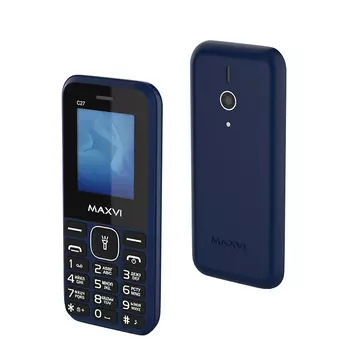 Мобильный телефон MAXVI C27, 1.77" 160x128 TFT, Spreadtrum SC6531, 32Mb RAM, 32Mb, BT, 1xCam, 2-Sim, 600mAh, micro-USB, синий (C27 blue)