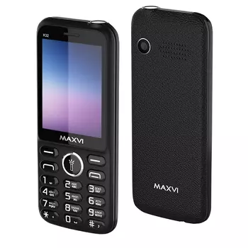 Мобильный телефон MAXVI K32, 3.2" 320x240 TFT, MediaTek MTK6261D, 32Mb RAM, 32Mb, BT, 1xCam, 2-Sim, 1400mAh, micro-USB, черный (K32 black)