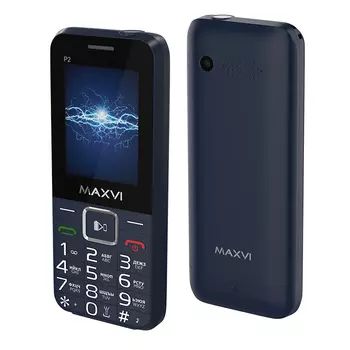 Мобильный телефон MAXVI P2, 2.4" 320x240 TFT, Spreadtrum SC6531E, 32Mb RAM, 32Mb, 3G, BT, 1xCam, 2-Sim, 2700mAh, micro-USB, синий