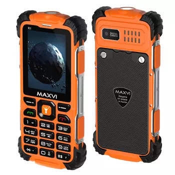 Мобильный телефон MAXVI R1, 2.4" 320x240 TN, Spreadtrum SC6531E, 32Mb RAM, 32Mb, BT, 1xCam, 2-Sim, 1800mAh, micro-USB, оранжевый