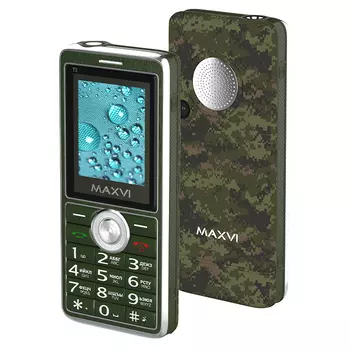 Мобильный телефон Maxvi T3 2", 220x167 TN, MediaTek MT6261D, 32.8Mb RAM, 32.8Mb, BT Cam, 2-Sim, 1500mAh, зеленый