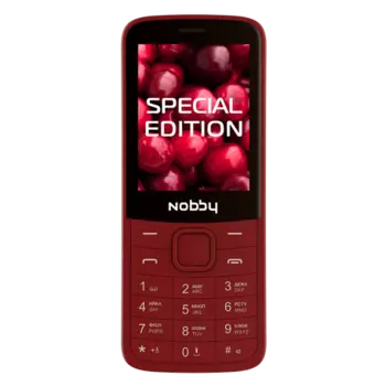 Мобильный телефон Nobby 220 2.4", 320x240 TN, 32.8Mb RAM, 32.8Mb, BT Cam, 2-Sim, 1000mAh, вишневый