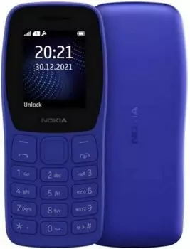Мобильный телефон Nokia 105 SS, 1.8" 160x128 TN, 1-Sim, 800 мА·ч, micro-USB, Series 30+, синий (TA-1423/SP01Z07Z1949Y)