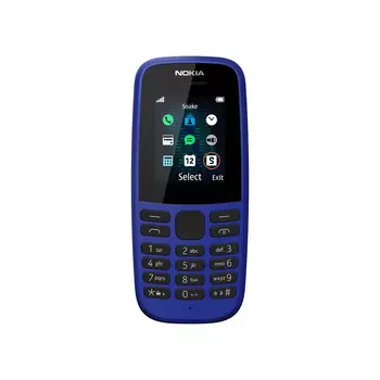Мобильный телефон Nokia 105 SS (2019), 1.77" 160x128 TN, 1-Sim, 800mAh, micro-USB, Series 30+, голубой (16KIGL01A13)