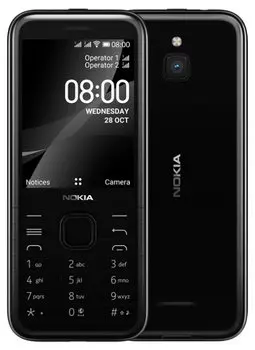 Мобильный телефон Nokia 8000 4G, 2.8" 320x240, MSM8909, 512Mb RAM, 4Gb, 3G/LTE, WiFi, BT, 1xCam, 2-Sim, 1500mAh, micro-USB, черный (16LIOB01A18)