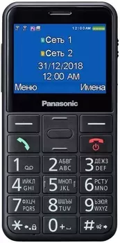 Мобильный телефон Panasonic TU150 2.4", 320x240 TN, BT Cam, 2-Sim, 1400mAh, с большими кнопками, micro-USB, черный (KX-TU150RUB)