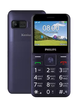Мобильный телефон Philips Xenium E207, 2.31" 320x240 TFT, MediaTek MT6261D, 32Mb RAM, 32Mb, BT, 1xCam, 2-Sim, 1700 мА·ч, micro-USB, синий (CTE207BL/00)