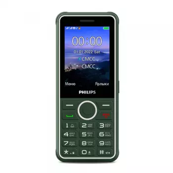 Мобильный телефон Philips Xenium E2301, 2.8" 320x240 TN, 32Mb, BT, 1xCam, 2-Sim, 3000 мА·ч, micro-USB, зеленый (CTE2301GN/00)