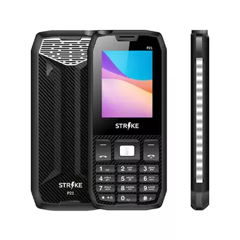 Мобильный телефон Strike P21, 2.4" 320x240 TFT, 32Mb RAM, 32Mb, BT, 2-Sim, 1800mAh, micro-USB, черный/белый