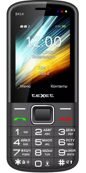 Мобильный телефон teXet TM-B414, 2.8" 320x240 QVGA, 1xCam, 2-Sim, 1800 мАч, USB Type-C, черный