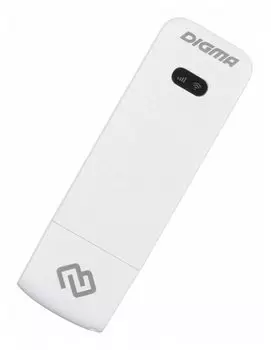 Модем DIGMA Dongle, LTE, Wi-Fi, USB, белый