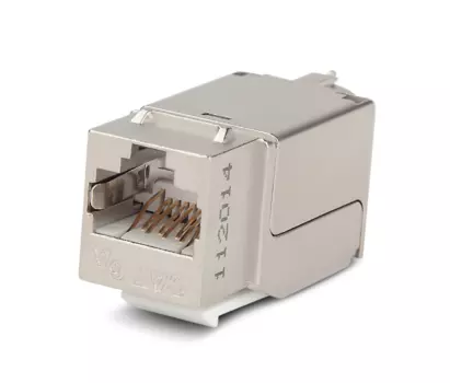 Модуль Keystone Hyperline, 1xRJ-45 cat.6a экранированный, 1шт., белый (KJNE-8P8C-C6A-90-SH-F-WH)