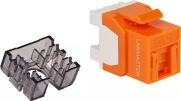Модуль Keystone Lanmaster LAN-OK45U5E/180R-OR, RJ-45 cat.5e, 1 шт., оранжевый (LAN-OK45U5E/180R-OR)