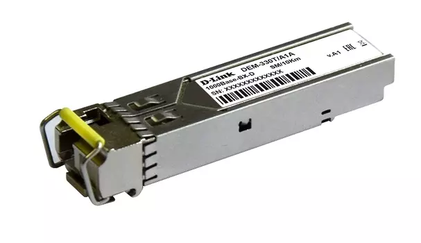 Модуль SFP D-Link DEM-330T, 10 км, LC, Tx:1550 нм, Rx:1310 нм, 1.25 Гбит/с, SM, одинарный, WDM (DEM-330T/10KM/A1A)