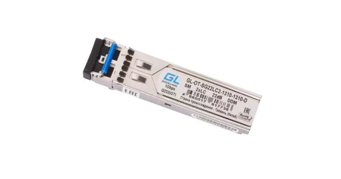Модуль SFP GIGALINK, 40 км, LC, Tx:1310 нм, Rx:1310 нм, 1.25 Гбит/с, SM, двойной, DDM (GL-OT-SG22LC2-1310-1310-D)