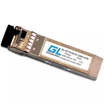 Модуль SFP+ Nikomax (Gigalink), 40 км, LC, Tx:1270 нм, Rx:1330 нм, 10 Гбит/с, SM, WDM, DDM (GL-OT-ST16LC1-1270-1330)