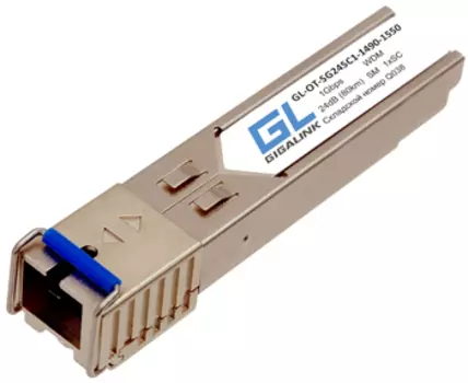 Модуль SFP Nikomax (Gigalink) GL-3080R, 80 км, SC, Tx:1550 нм, Rx:1490 нм, 1 Гбит/с, SM, WDM (GL-OT-SG24SC1-1550-1490)